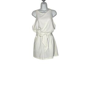 Bishop + Young  Woman’s‎ Sunset White Romper Sleeveless Belted SZ L